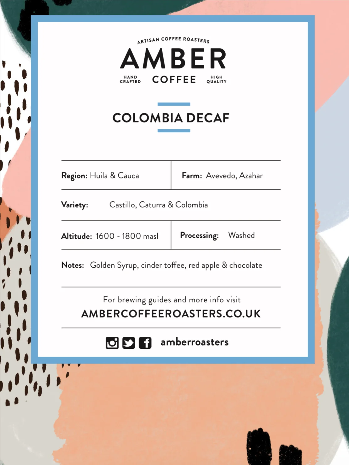 Amber Coffee Roasters Decaf