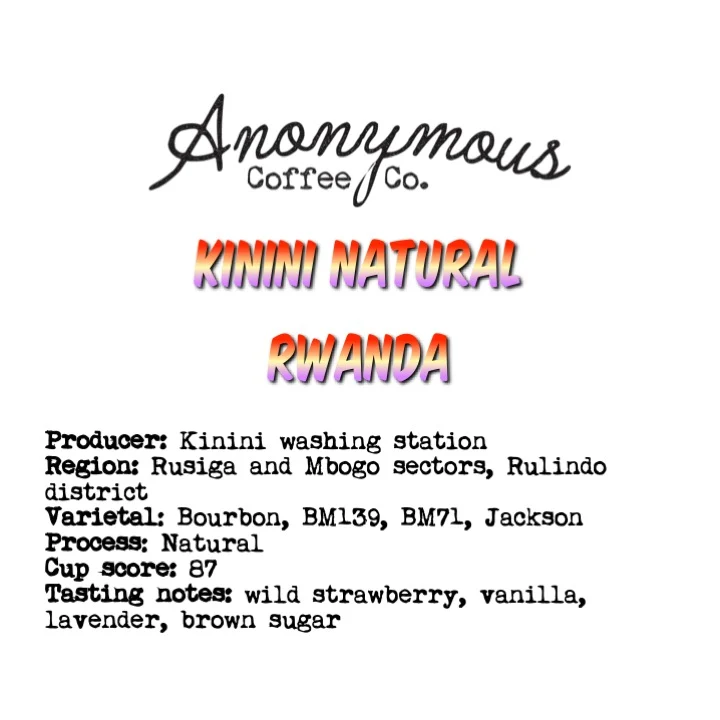 Anonymous Coffee Rwanda