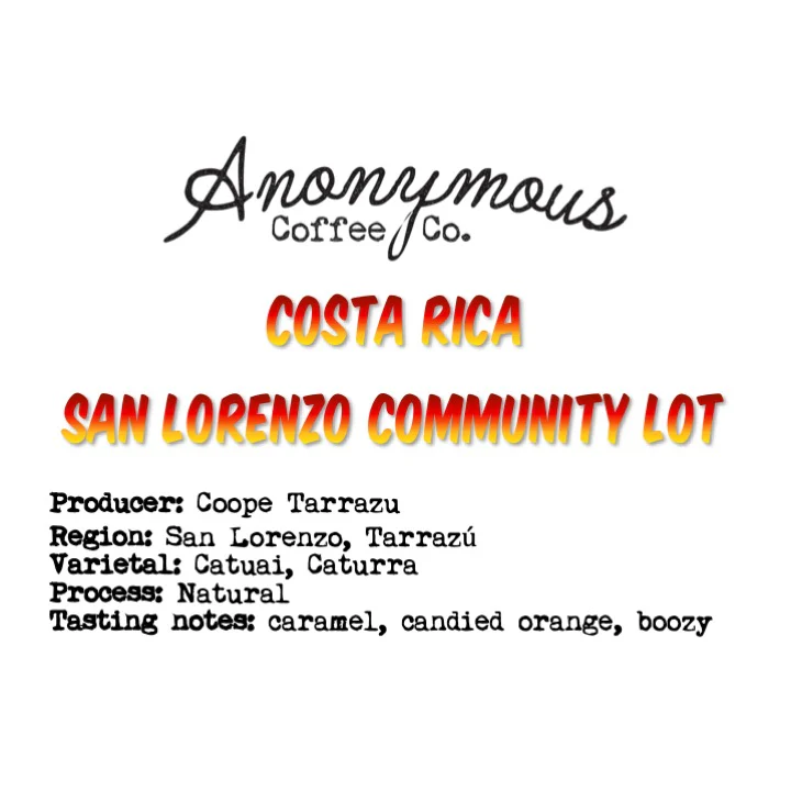 Anonymous Coffee Costa Rica