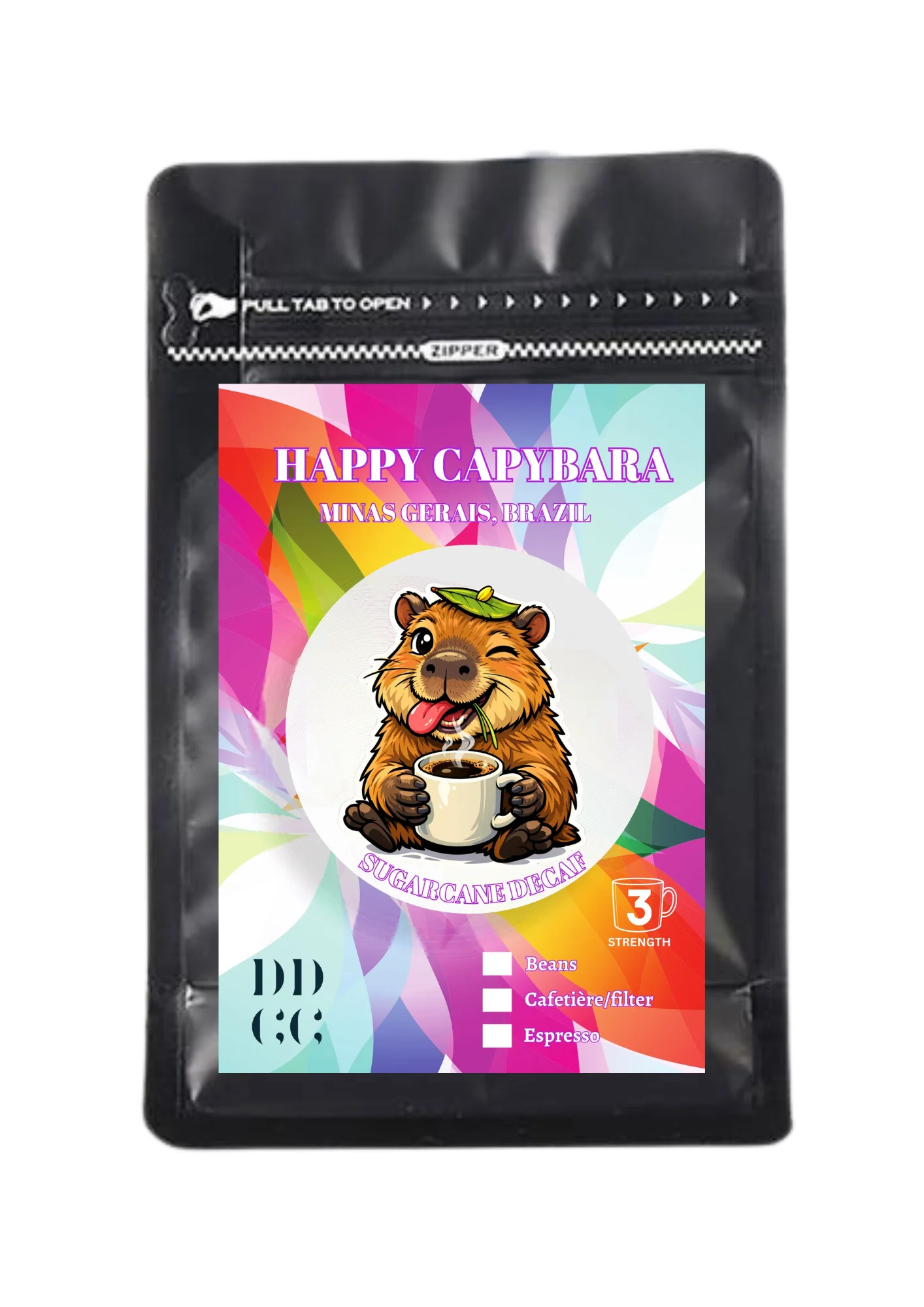 Decadent Decaf Coffee Company Brazilian Happy Capybara Decaffeinated