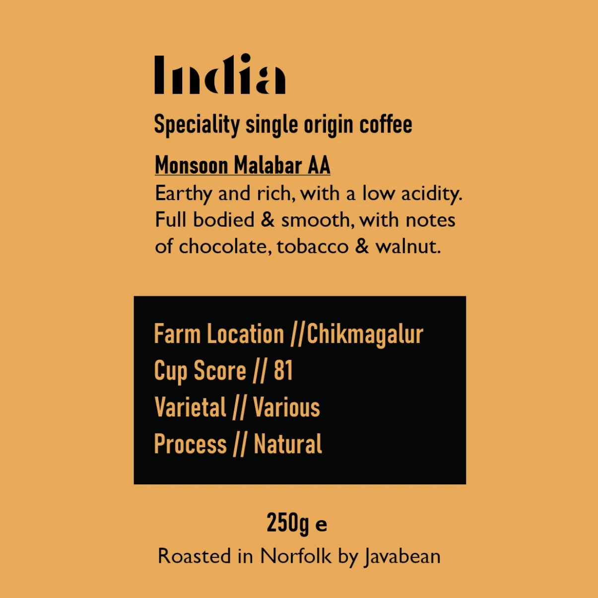 Javabean India Monsoon Malabar AA