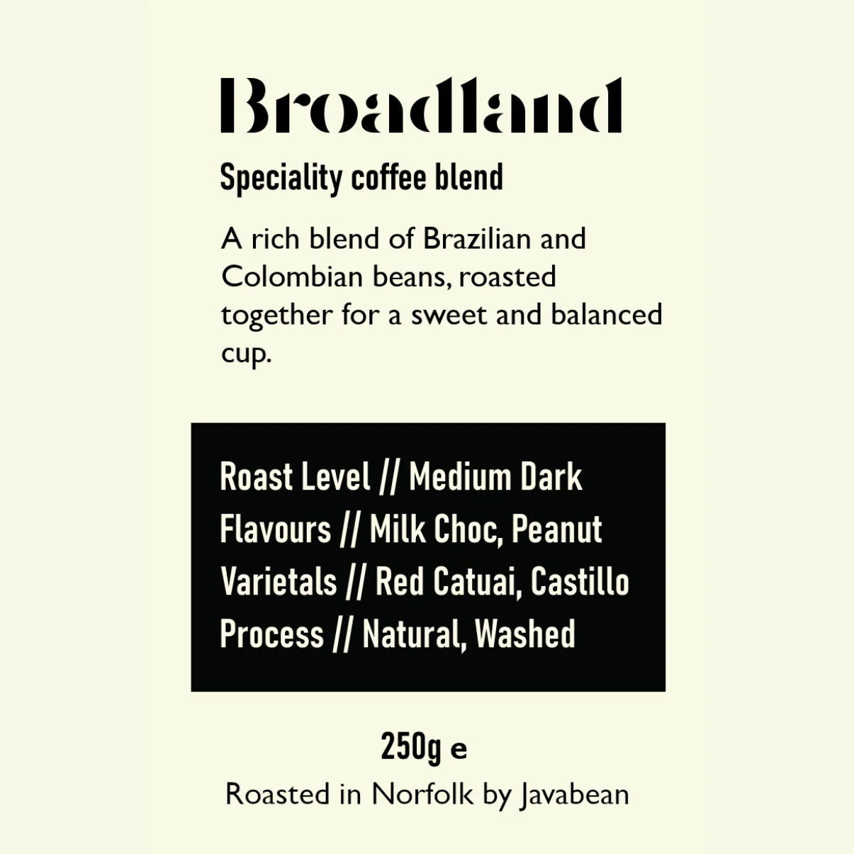 Javabean Broadland Espresso Blend