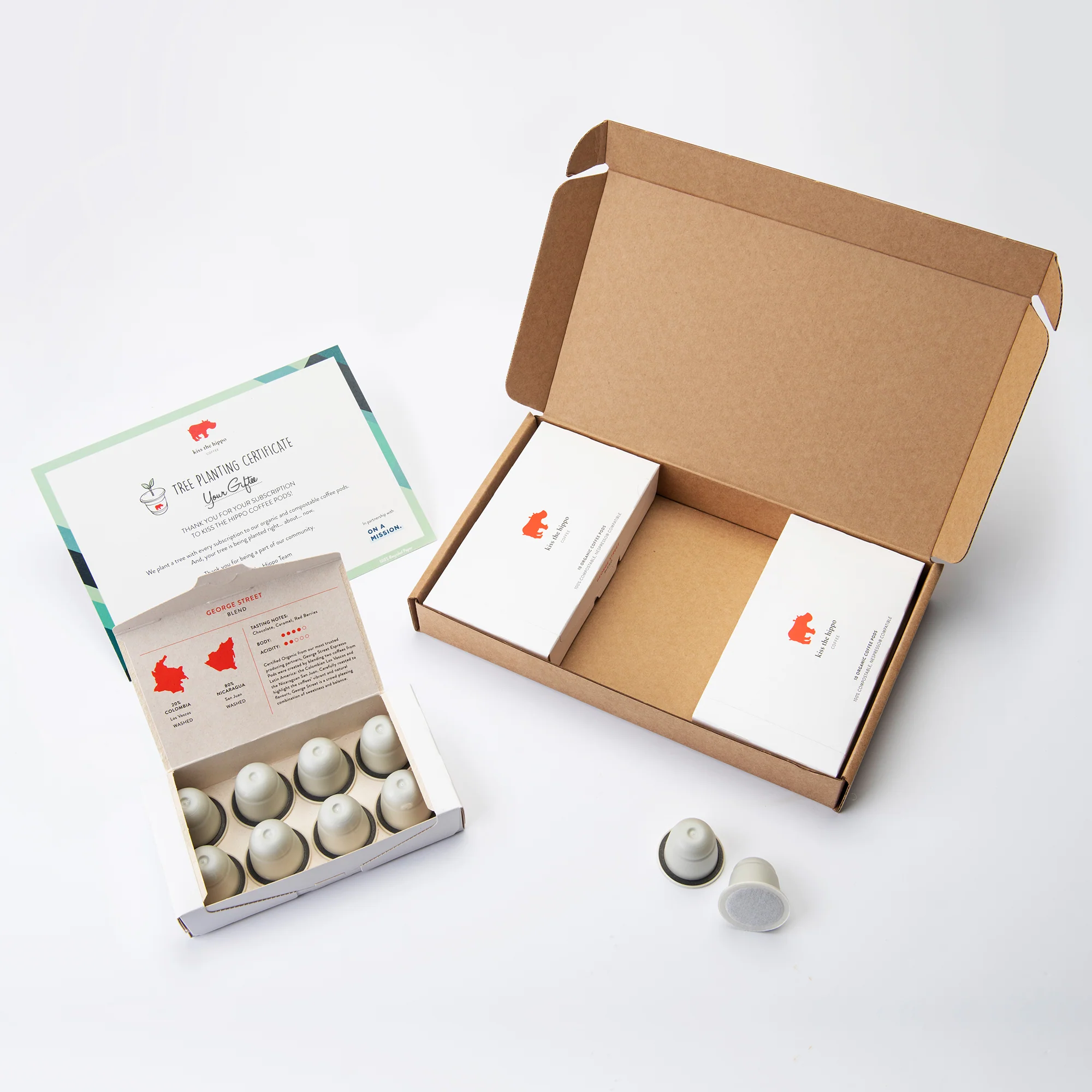 Kiss the Hippo Coffee Pods & Tree Planting