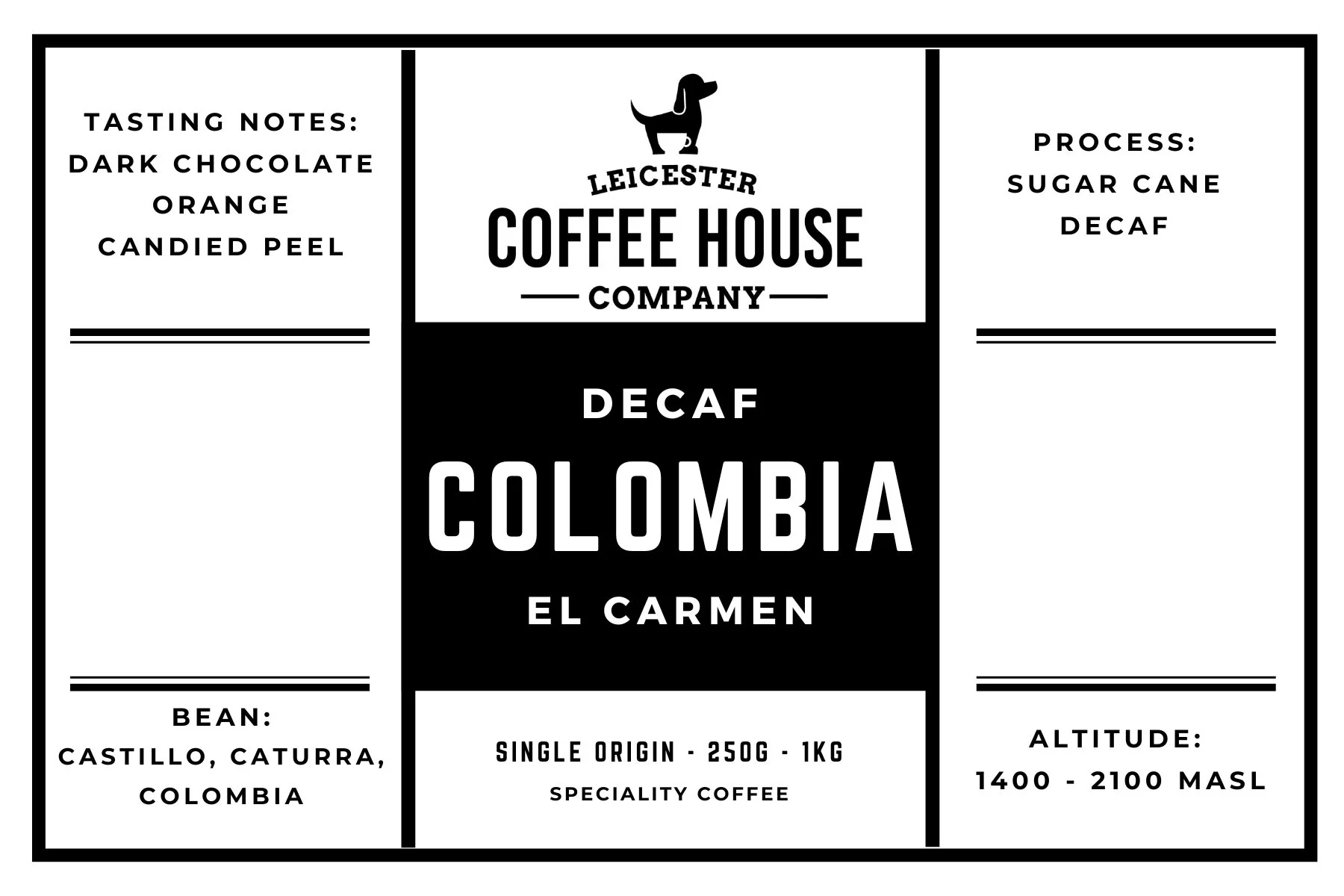 Leicester Coffee House Company Colombia DECAF