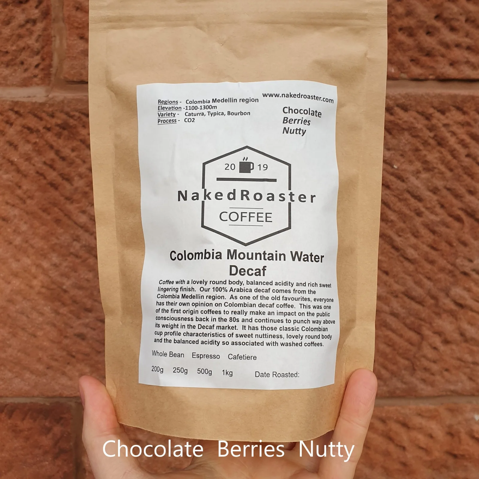 Naked Roaster Colombia Mountain Water Decaffeinated