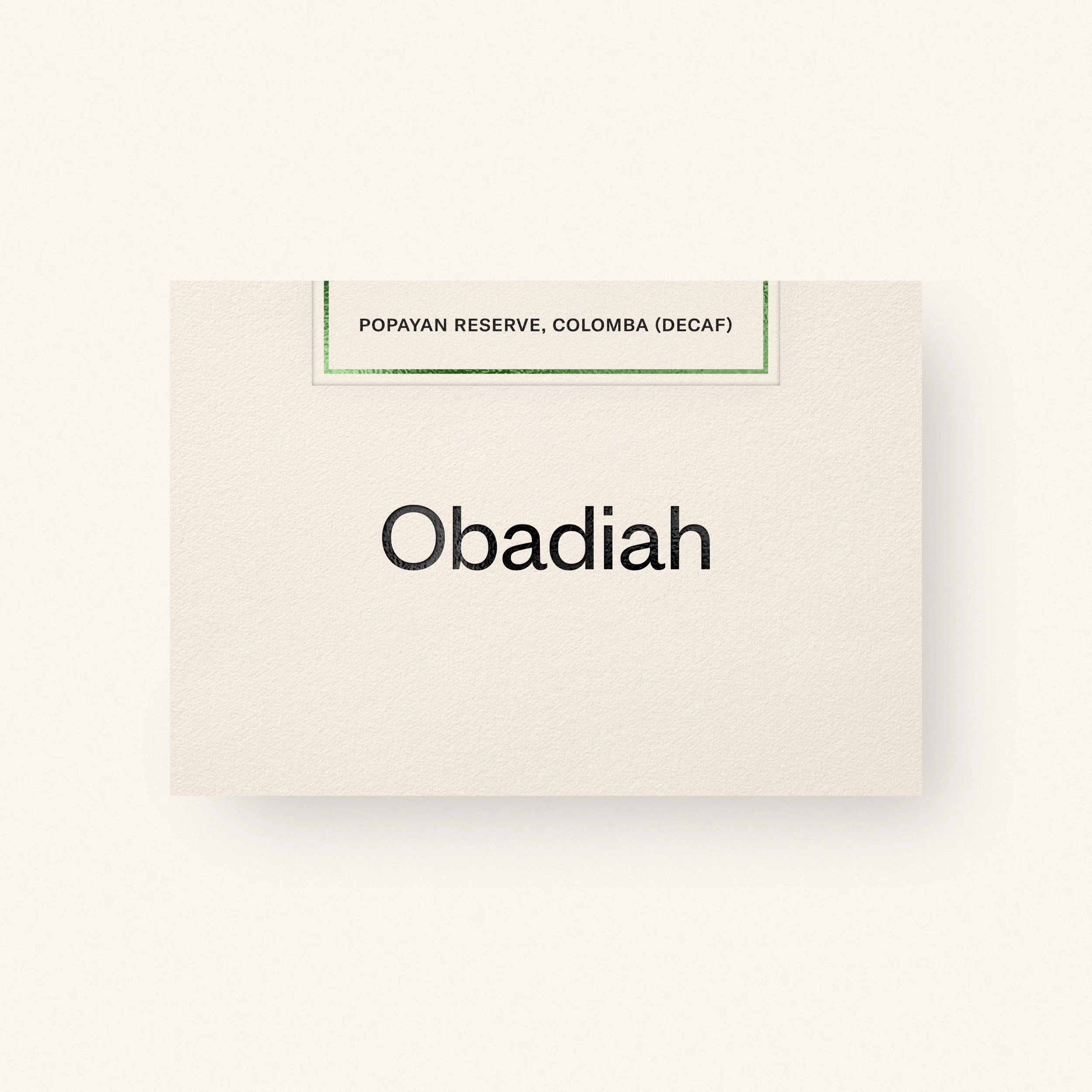 Obadiah Coffee Popayan Reserve