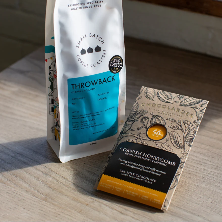Small Batch Coffee Roasters Throwback & Honeycomb Chocolate Pairing